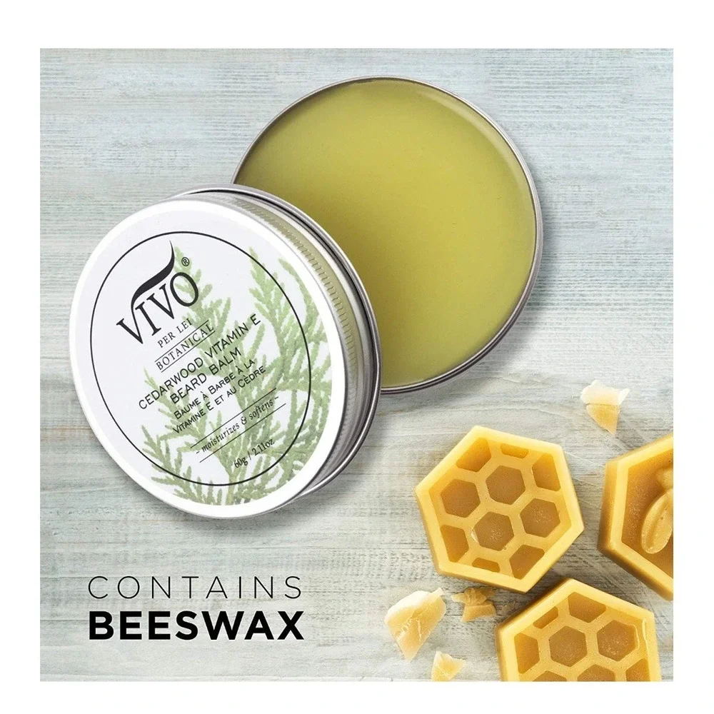 Vivo Per Lei Beard Balm Hemp Oil Cedarwood Vitamin E 2.11 oz Mens Gift New